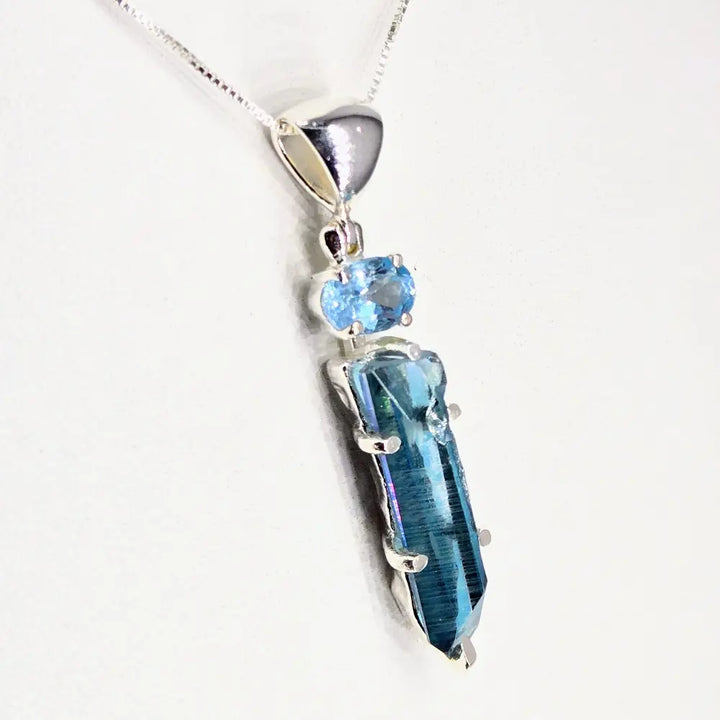 ?PErfect Energy’ 1.75’’ Pendant - Aqua Aura Quartz Topaz Sterling