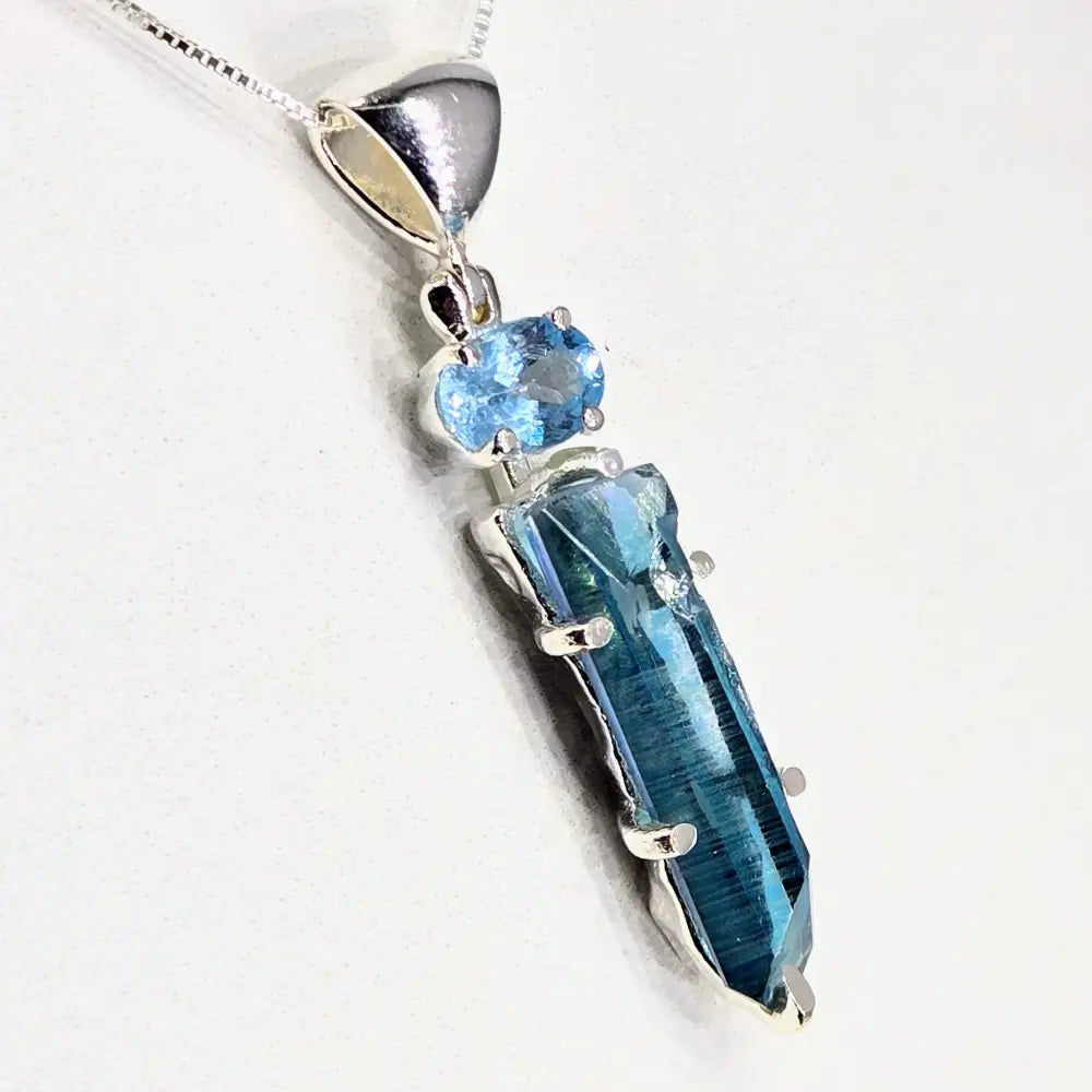 ?PErfect Energy’ 1.75’’ Pendant - Aqua Aura Quartz Topaz Sterling