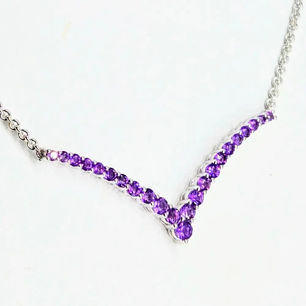 ?PErfectly Purple’ 18’’ Necklace - Amethyst Sterling - Key West Local Luxe