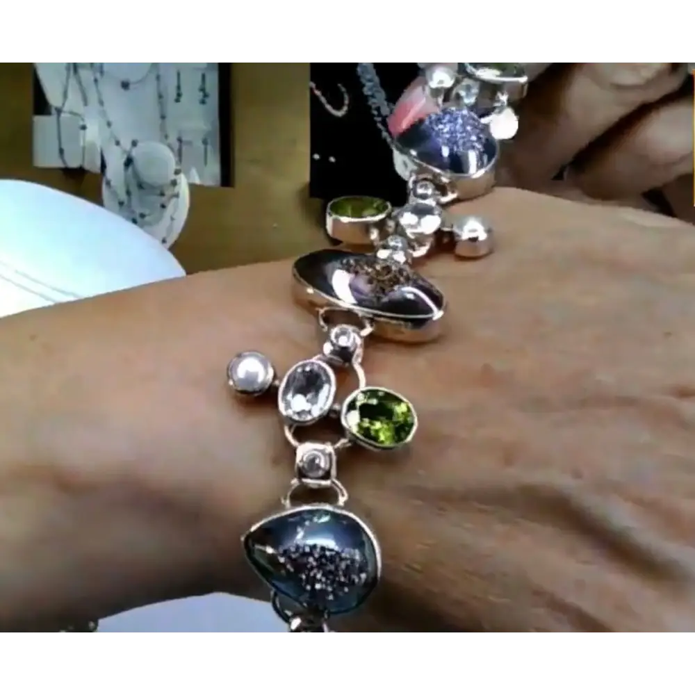 Peridot & Peacocks Bracelet - Bracelets