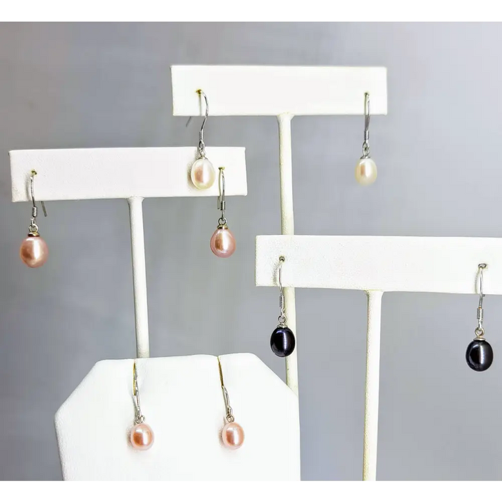 Outlet ?Petite Pearl Drops’ Appx. 1’’ or.75’’ Earrings - Pink White or Peacock Pearls Sterling