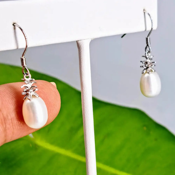 ?PIneapple Pearl’ 1’’ Earrings - Pearls Anti-tarnish Sterling