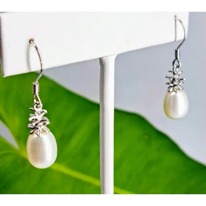 ?PIneapple Pearl’ 1’’ Earrings - Pearls Anti-tarnish Sterling