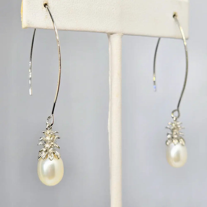 ?PIneapples!’ 2’’ Earrings - Pearls Anti-tarnish Sterling