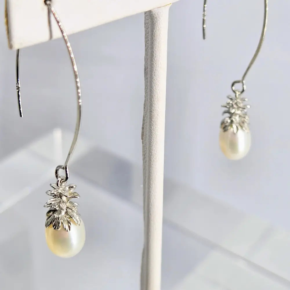 ?PIneapples!’ 2’’ Earrings - Pearls Anti-tarnish Sterling