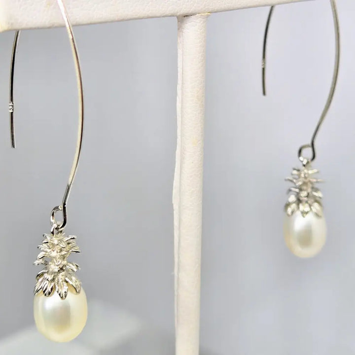?PIneapples!’ 2’’ Earrings - Pearls Anti-tarnish Sterling