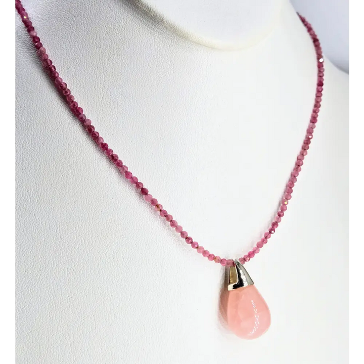 ?PInk Champagne’ 18’’ Pendant Necklace - Tourmaline Gem Strand