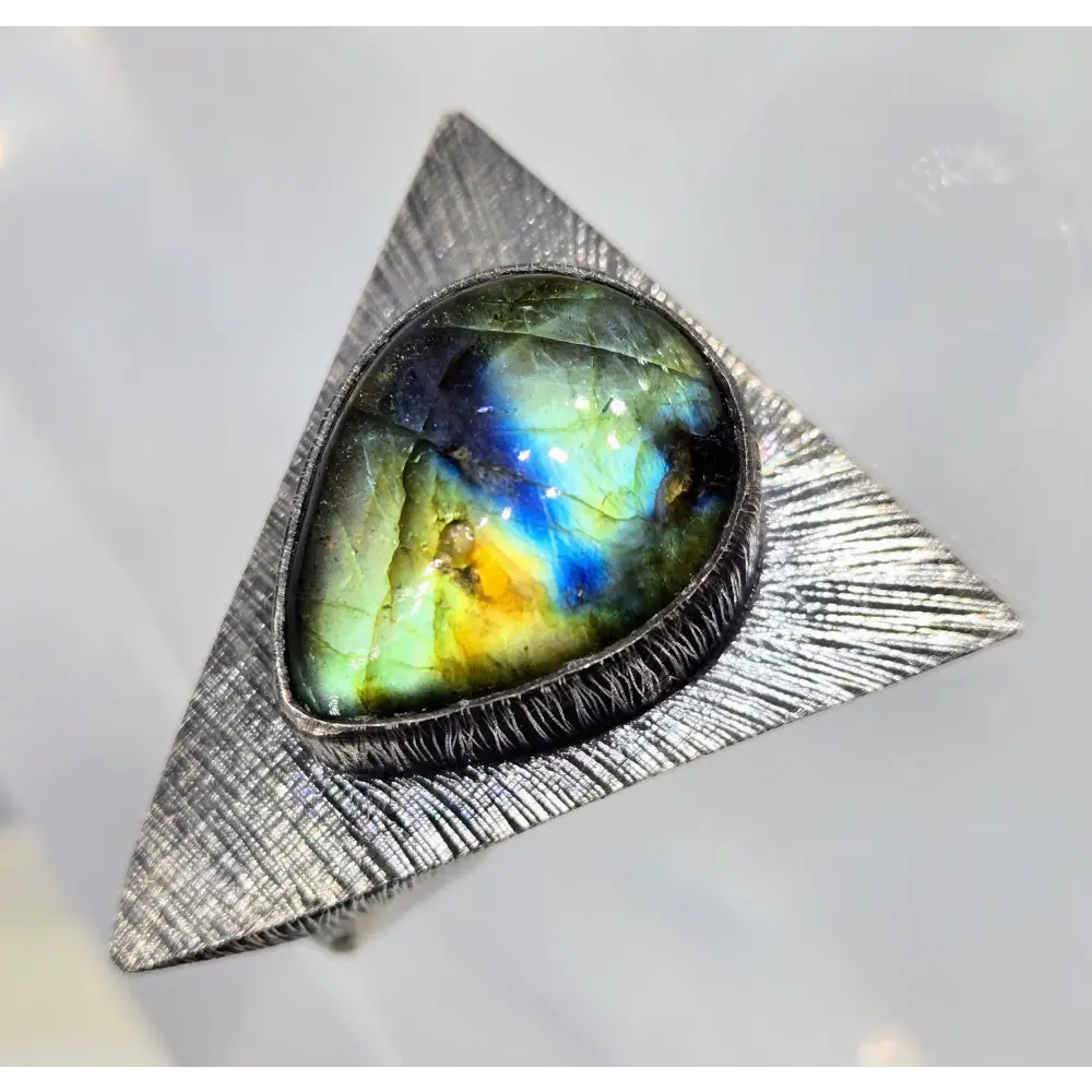 ?POint of Mystical’ Sz 9.5 Ring - Labradorite Oxidized Sterling