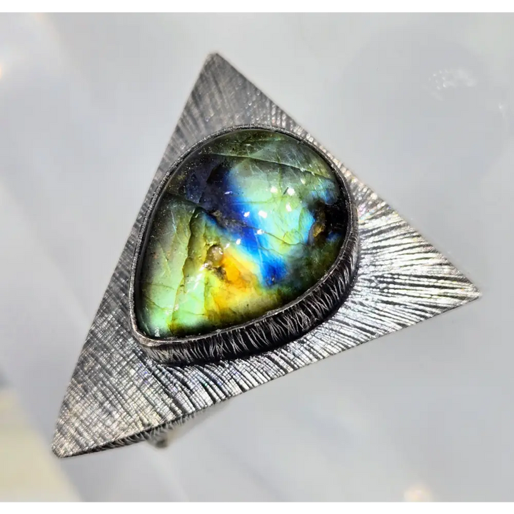 ?POint of Mystical’ Sz 9.5 Ring - Labradorite Oxidized Sterling