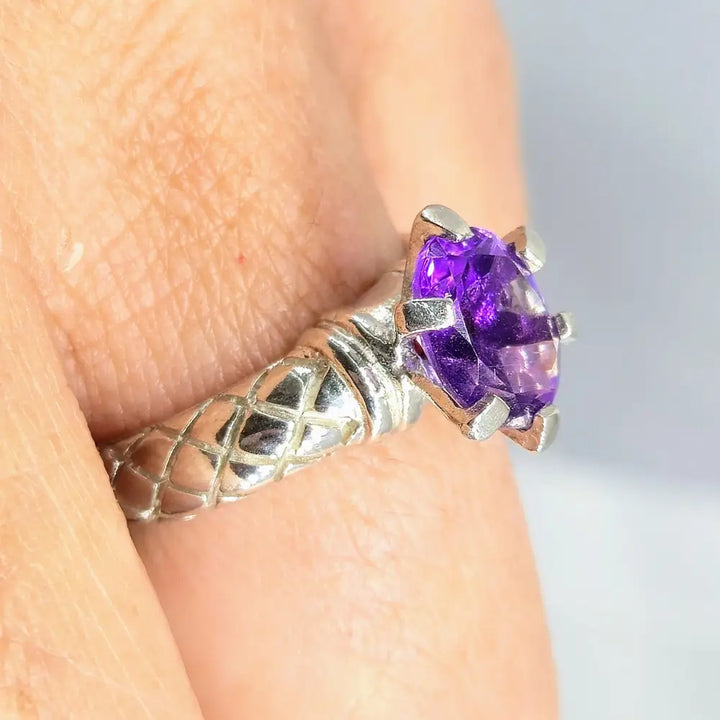 ?POppin’ Up Purple’ Sz 8 Ring - Amethyst Sterling - Key West Local Luxe