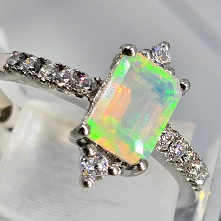 ?PRetty-pretty Princess’ Ring - Opal Zircon Anti-tarnish Sterling