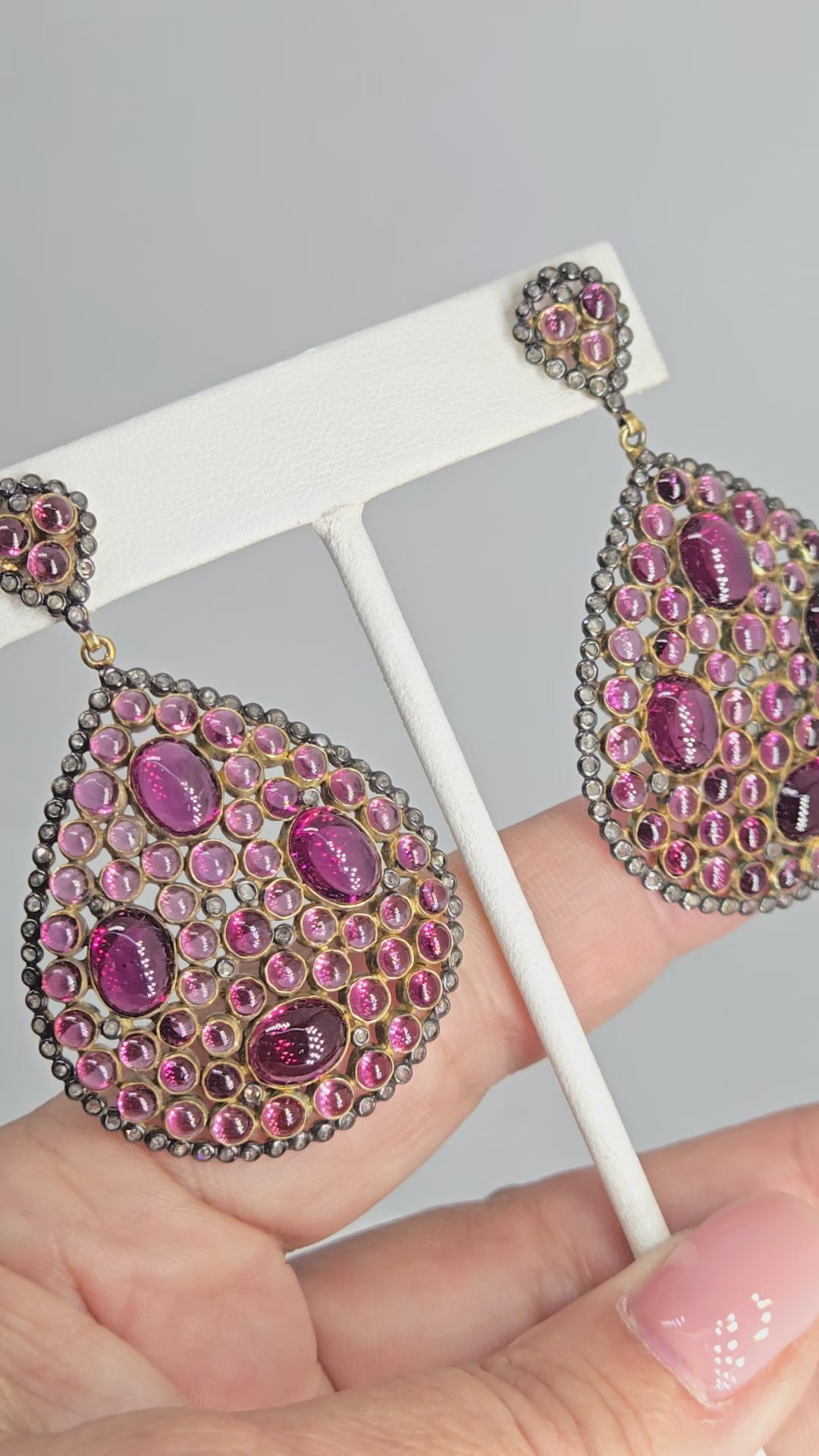 "Velvet Divine" Rubelite Tourmaline & Diamond Earrings