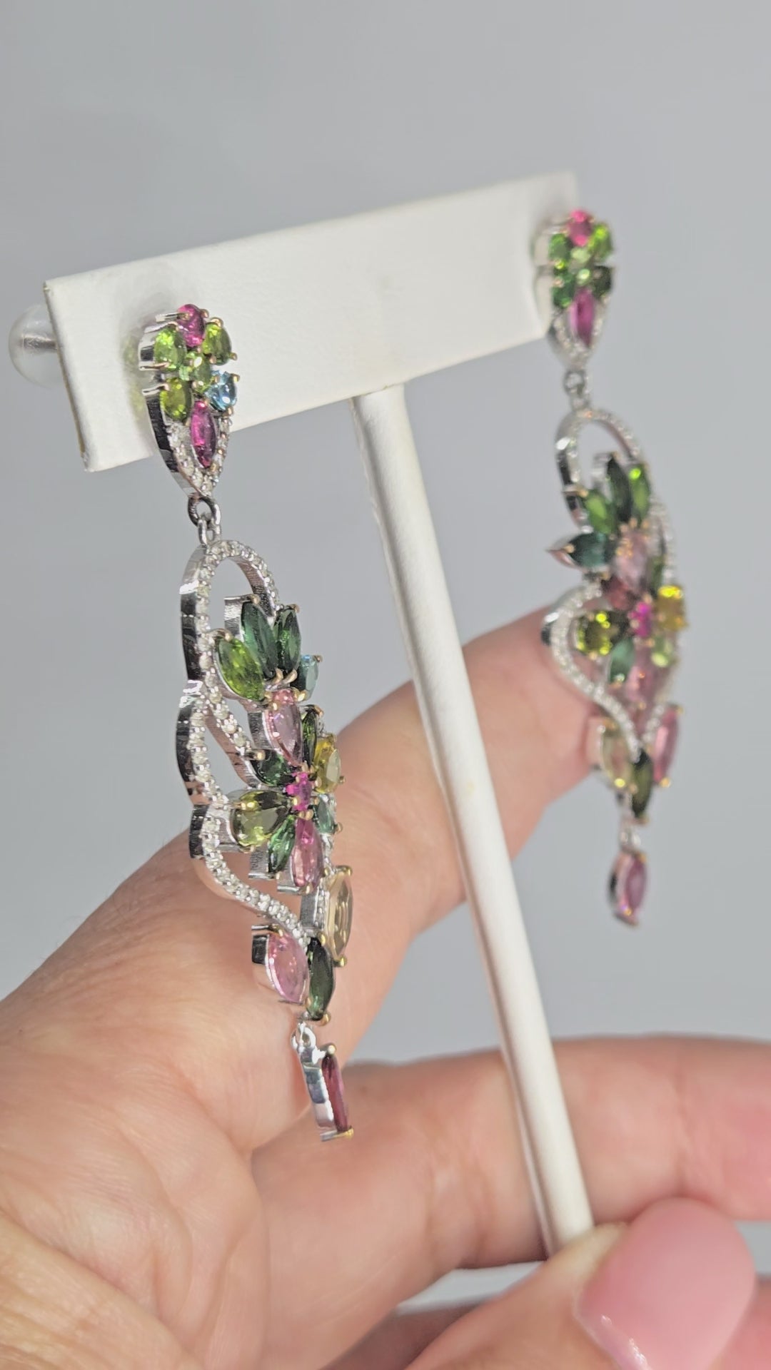 "Florist" Tourmaline & Diamond Bouquet Earrings
