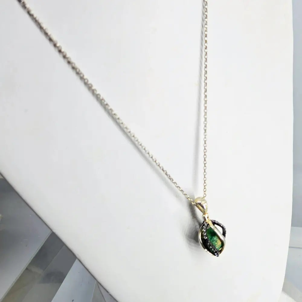 ?RAw Beauty’ Pendant Necklace - Raw Emerald Topaz Sterling