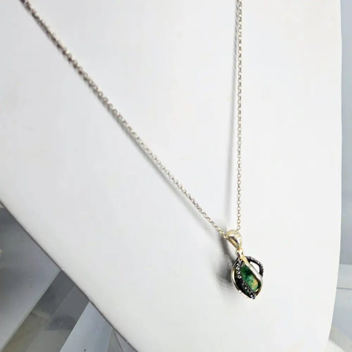 ?RAw Beauty’ Pendant Necklace - Raw Emerald Topaz Sterling