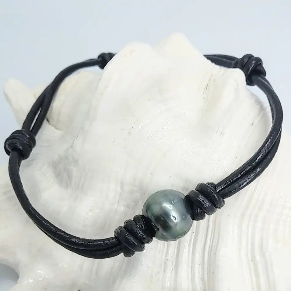 ?REbel Yell!’ Bracelets - Tahitian Pearls Leather - Bracelet
