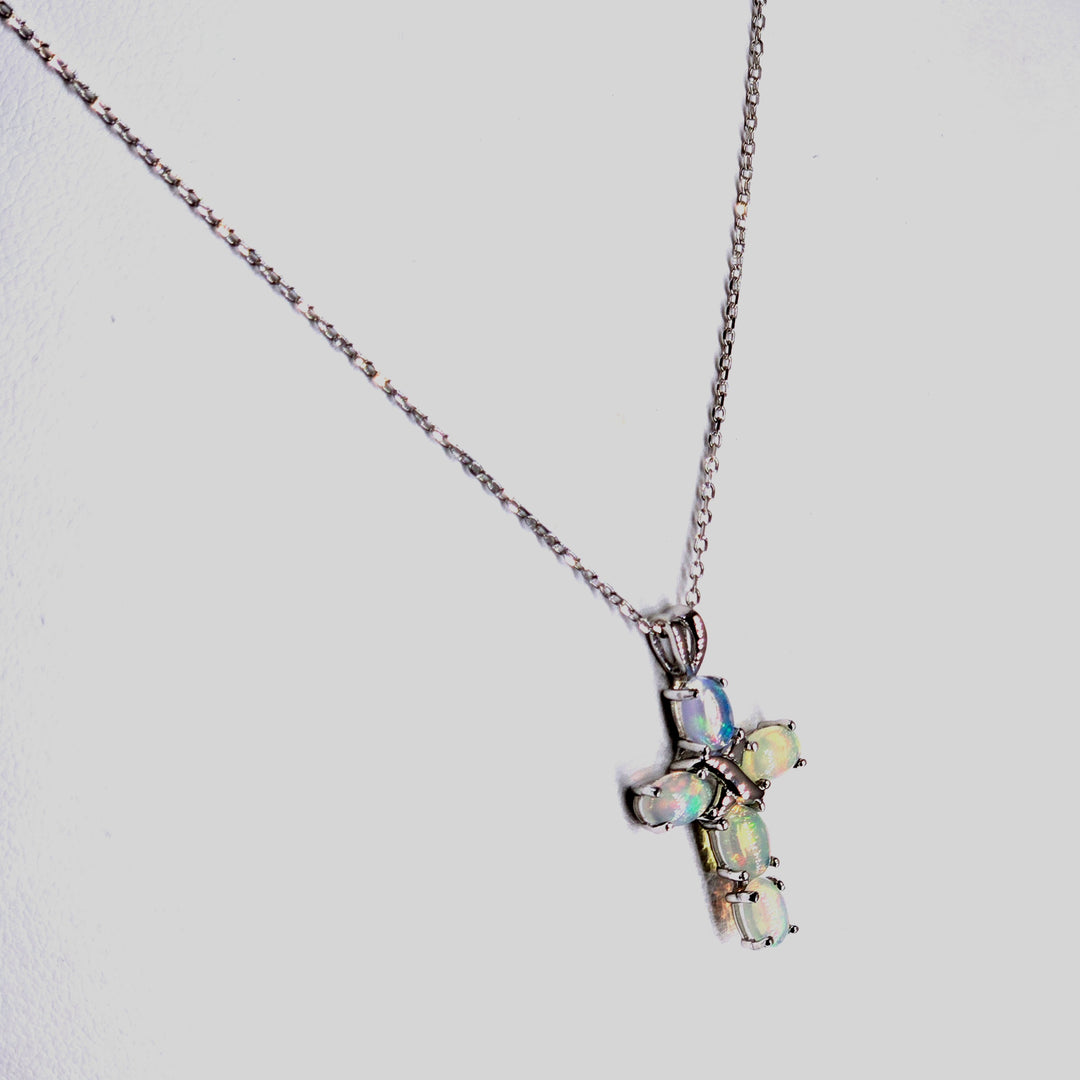 "Holy Moly" Welo Opal Cross Necklace