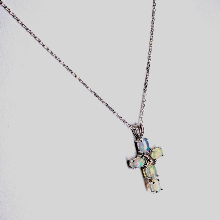 "Holy Moly" Welo Opal Cross Necklace