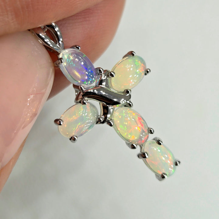 "Holy Moly" Welo Opal Cross Necklace