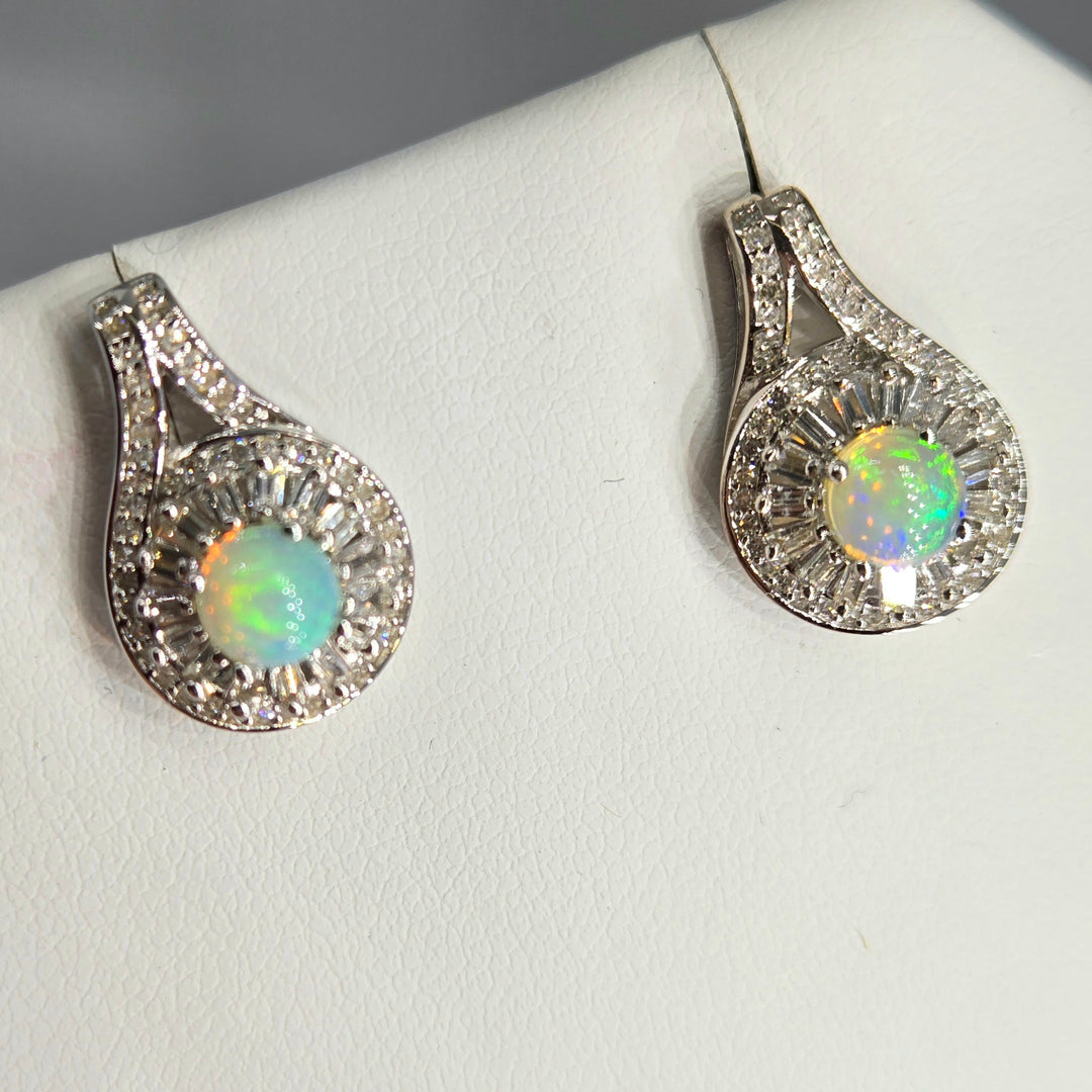 "Moonbeams" Welo Opal Deco Statement Earrings