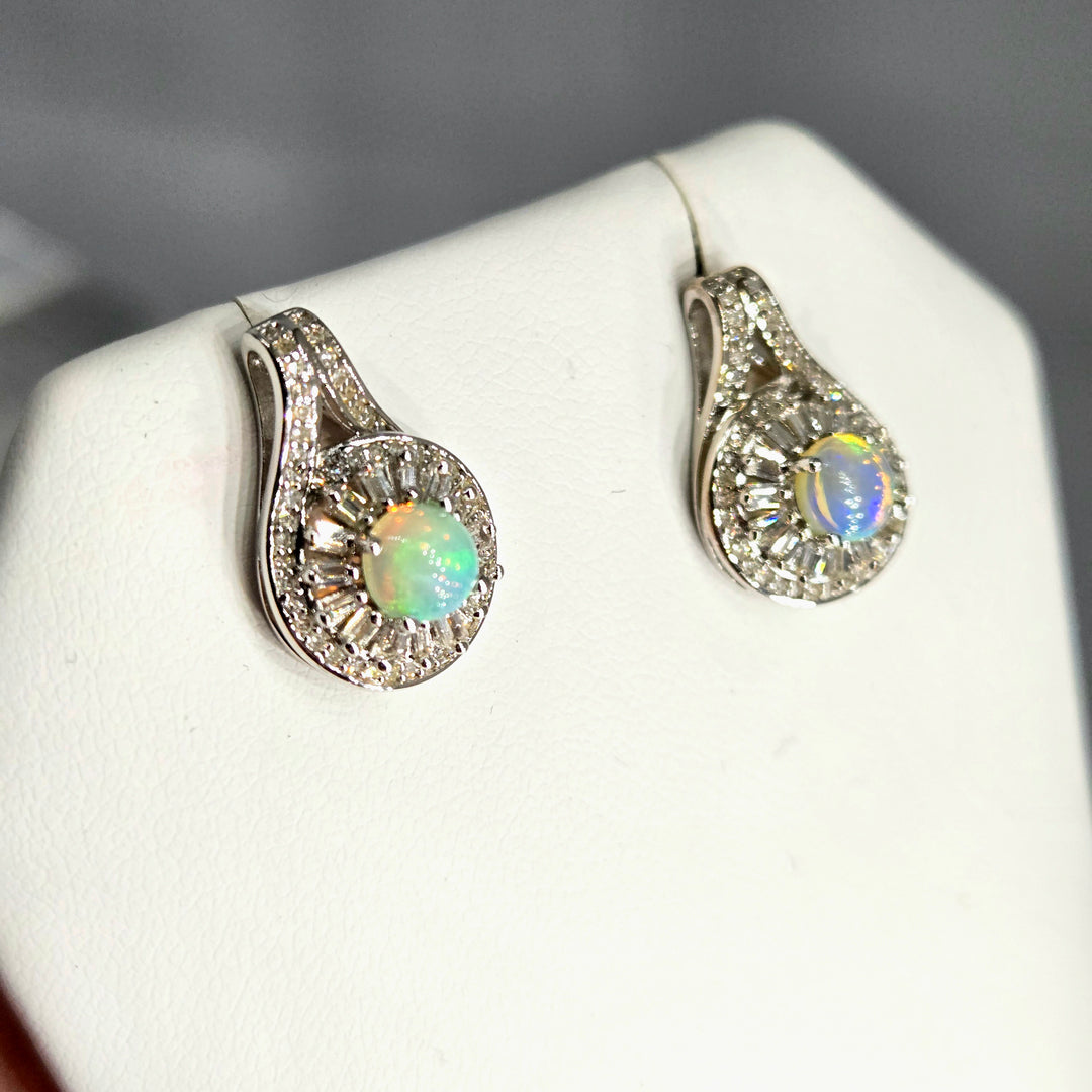 "Moonbeams" Welo Opal Deco Statement Earrings