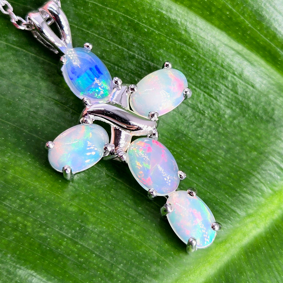 "Holy Moly" Welo Opal Cross Necklace