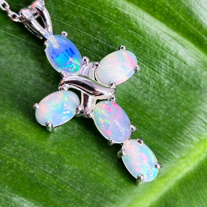 "Holy Moly" Welo Opal Cross Necklace