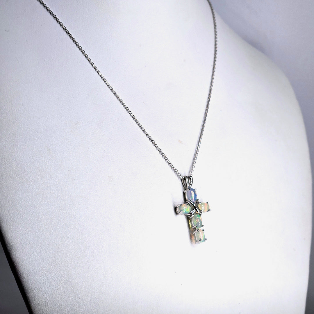 "Holy Moly" Welo Opal Cross Necklace