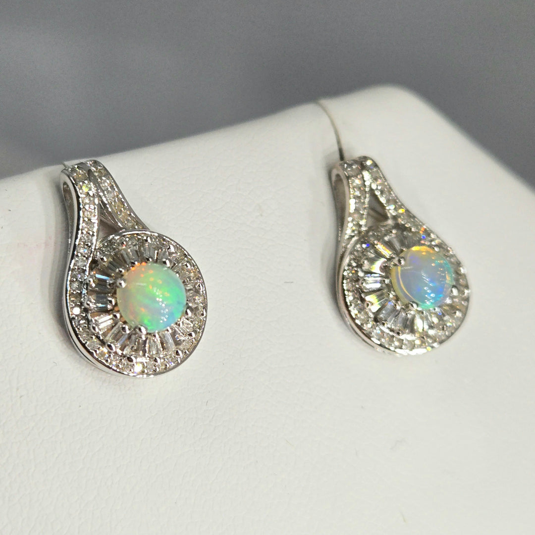 "Moonbeams" Welo Opal Deco Statement Earrings