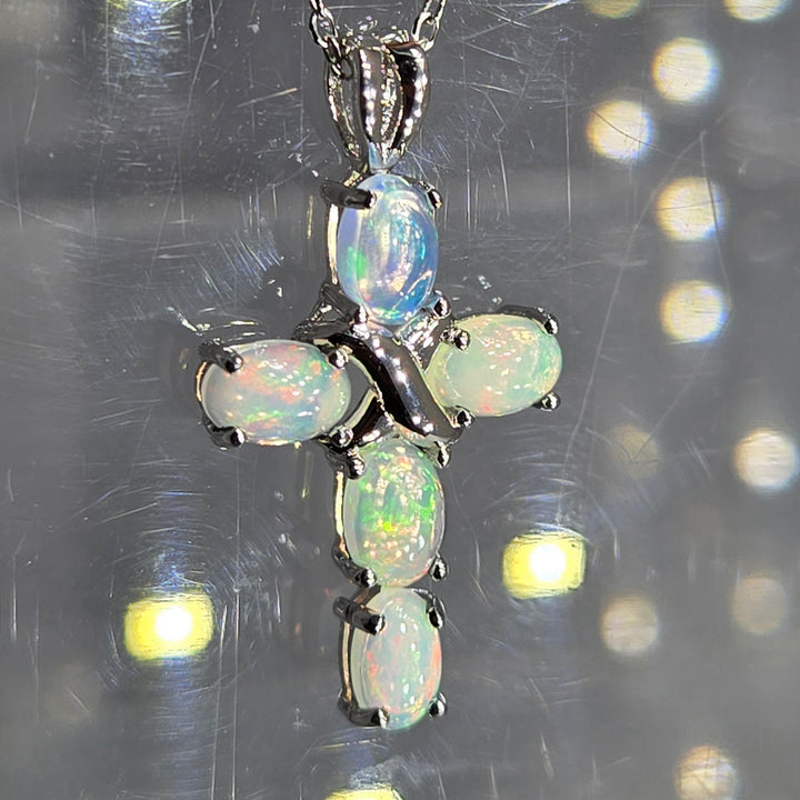 "Holy Moly" Welo Opal Cross Necklace