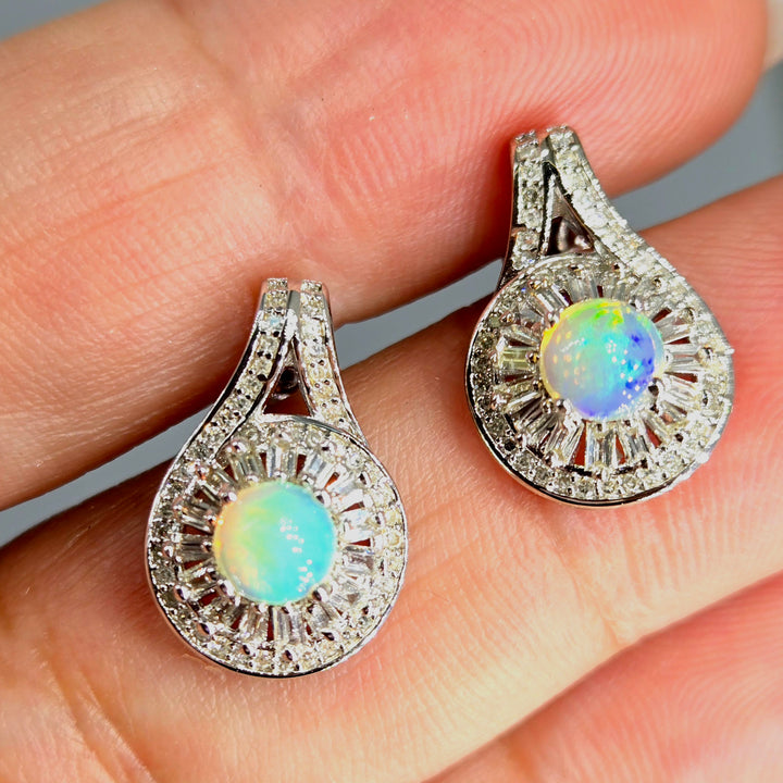 "Moonbeams" Welo Opal Deco Statement Earrings