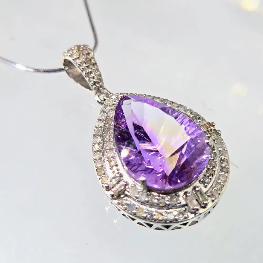 ?ROyal Amethyst’ 20’’ Necklace - Amethyst Diamonds Sterling - Key West Local Luxe