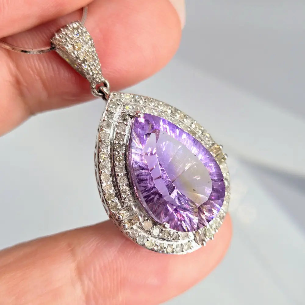 ?ROyal Amethyst’ 20’’ Necklace - Amethyst Diamonds Sterling - Key West Local Luxe