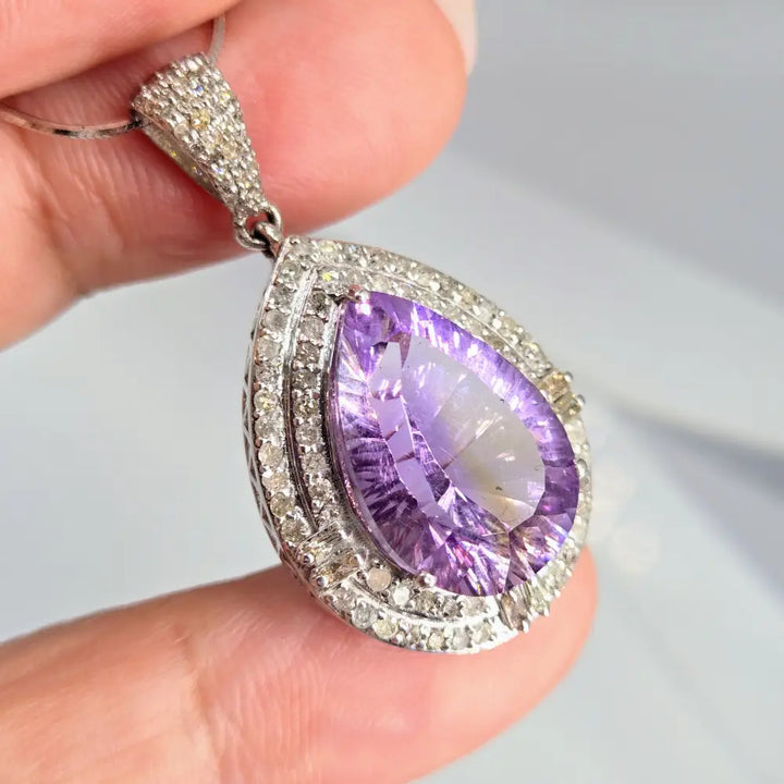 ?ROyal Amethyst’ 20’’ Necklace - Amethyst Diamonds Sterling - Key West Local Luxe