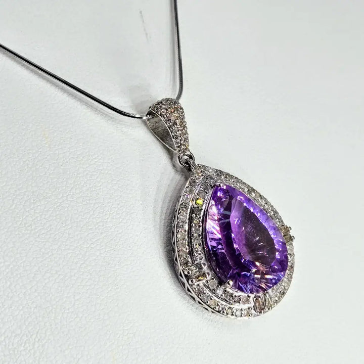 ?ROyal Amethyst’ 20’’ Necklace - Amethyst Diamonds Sterling - Key West Local Luxe