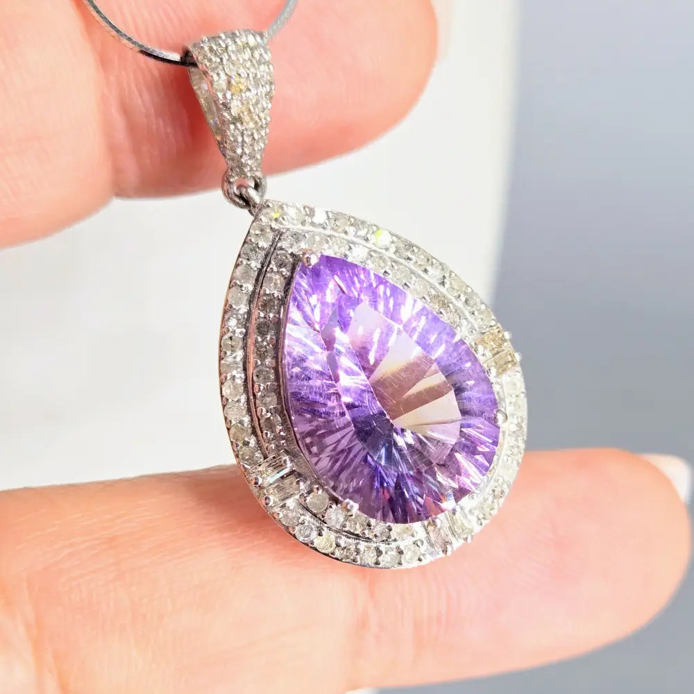 ?ROyal Amethyst’ 20’’ Necklace - Amethyst Diamonds Sterling - Key West Local Luxe
