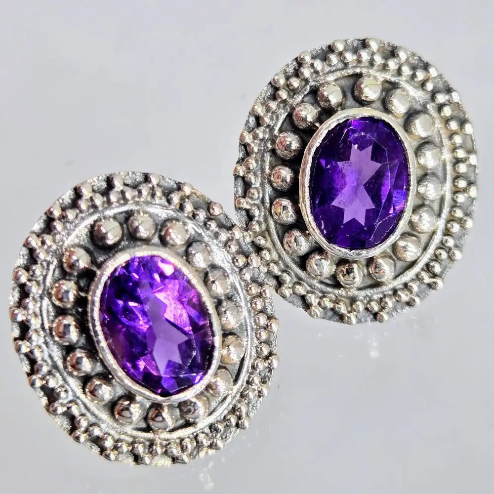 ?ROyals’.75’’ Earrings - Amethyst Sterling