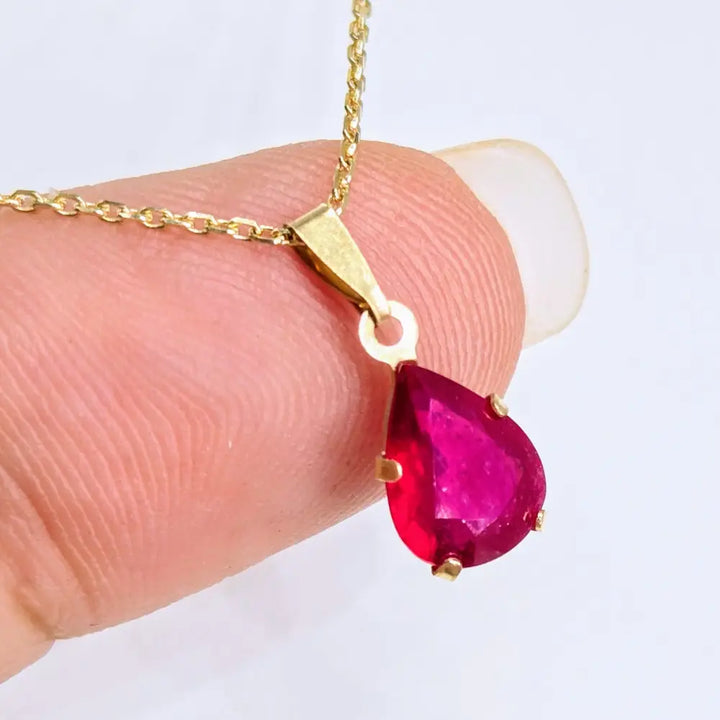 ?RUby-licious’ Pendant Necklace - Ruby 14k Gold