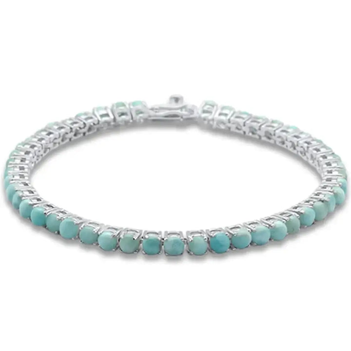 ?SAlty Sea Sister’ 7.5’’ Bracelet - Larimar Anti-tarnish Sterling