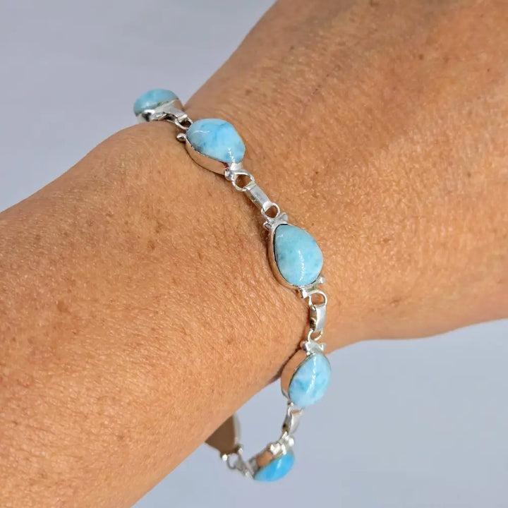 ?SEa Drops’ 7.5’’ Bracelet - Larimar Sterling