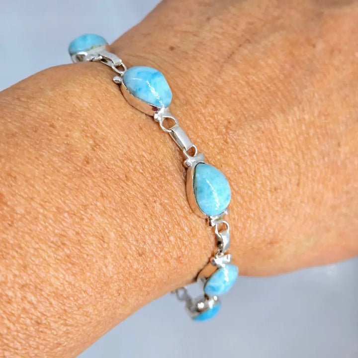 ?SEa Drops’ 7.5’’ Bracelet - Larimar Sterling