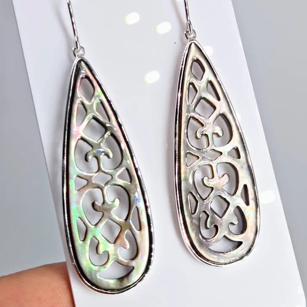 ?SEa Fan’ 2.25’’ Earrings - Tahitian Mother of Pearl Sterling - Earrings