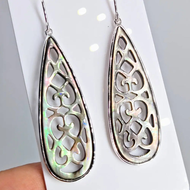 ?SEa Fan’ 2.25’’ Earrings - Tahitian Mother of Pearl Sterling - Earrings