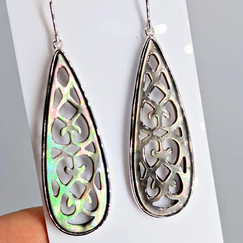?SEa Fan’ 2.25’’ Earrings - Tahitian Mother of Pearl Sterling - Earrings