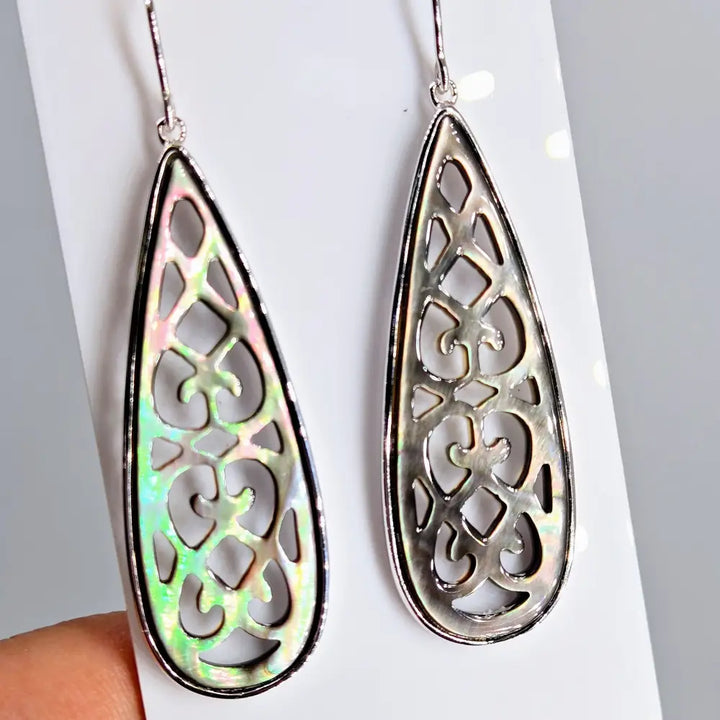 ?SEa Fan’ 2.25’’ Earrings - Tahitian Mother of Pearl Sterling - Earrings