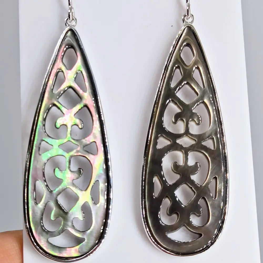 ?SEa Fan’ 2.25’’ Earrings - Tahitian Mother of Pearl Sterling - Earrings