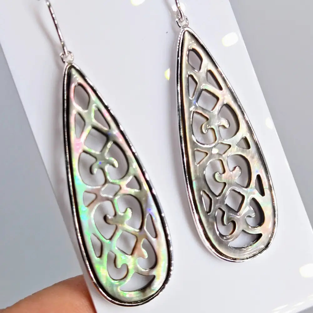 ?SEa Fan’ 2.25’’ Earrings - Tahitian Mother of Pearl Sterling - Earrings