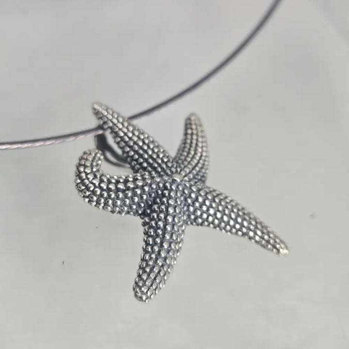 ?SEa Star’ Stippled Sterling Starfish Pendant Necklace - Key West Local Luxe