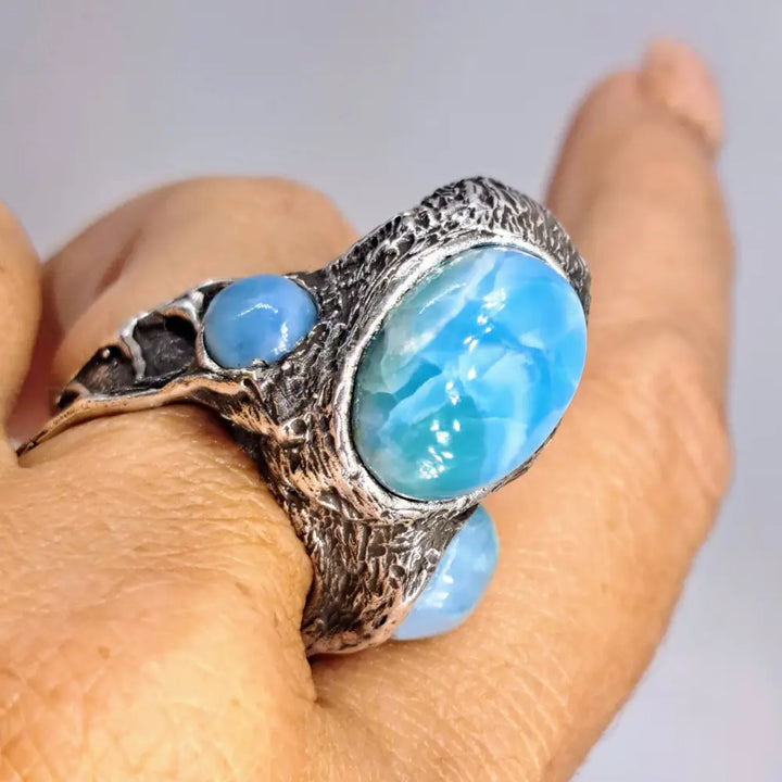 ?SEa Witch Surprise!’ Sz 8.25 Ring - Larimar Sterling