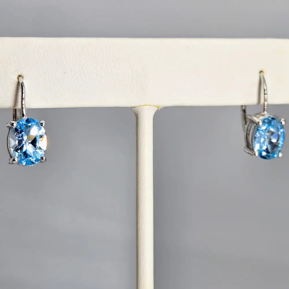 ?SErene Sky’ 1’’ Earrings - Sky Blue Topaz Anti-tarnish Sterling